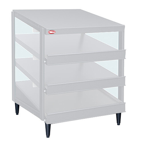 A white Hatco Granite White Glo-Ray countertop shelf with three shelves.