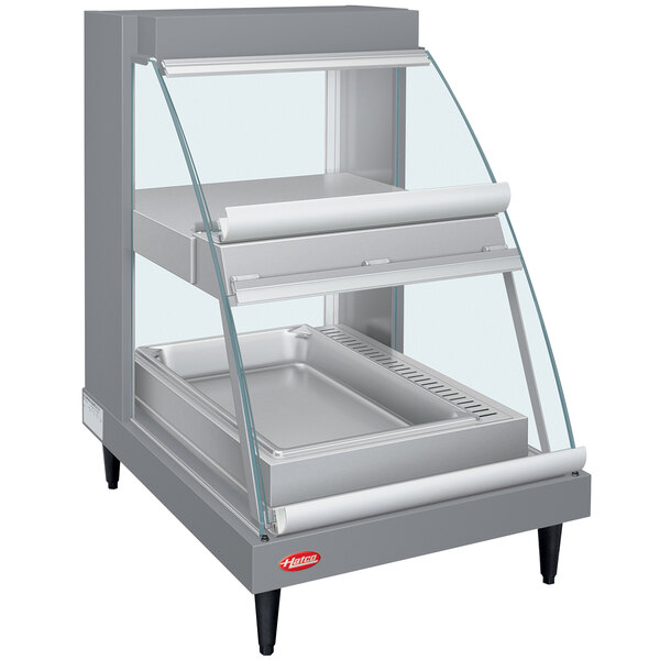 Hatco GRCDH-1PD Gray 20" Glo-Ray Full Service Double Shelf Merchandiser with Humidity Controls - 1110W