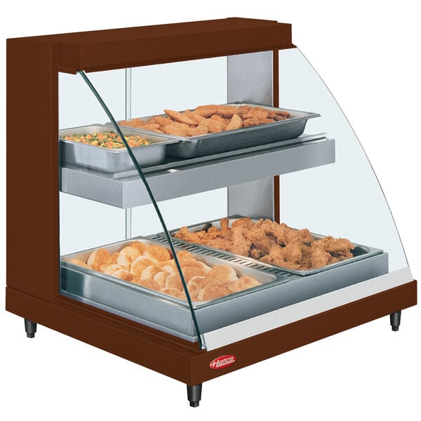 Hatco GRCDH-2PD Copper 33" Glo-Ray Full Service Double Shelf Merchandiser with Humidity Controls - 1210W