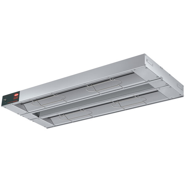 Hatco GRA-144D Glo-Ray 144" Aluminum Dual Infrared Warmer with 3" Spacer and Toggle Controls - 208V, 5100W
