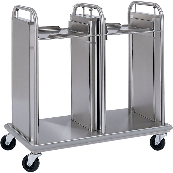 Delfield TT2-2020 Mobile Open Frame Two Stack Tray Dispenser for 20" x 21" Food Trays