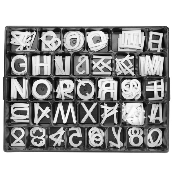 Aarco HF2.0 2" Helvetica Universal Single Tab Letter and Number Set