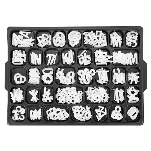 Aarco HF1.0 1" Helvetica Universal Single Tab Letter and Number Set