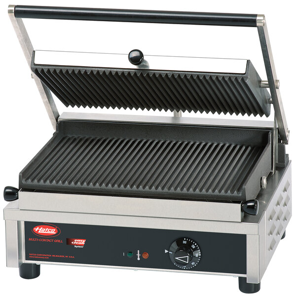 Hatco MCG14G Multi Contact Panini Sandwich Grill with Grooved Cast Iron