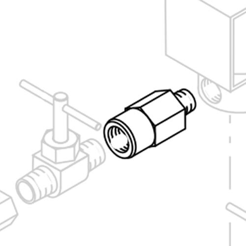 A drawing of a Bunn check valve with pipes.