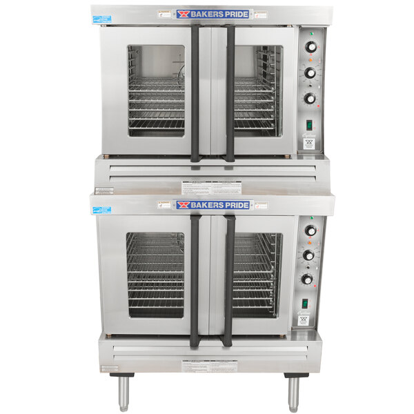 Bakers Pride BCO-G2 Cyclone Series Liquid Propane Double Deck Full Size Convection Oven - 120,000 BTU