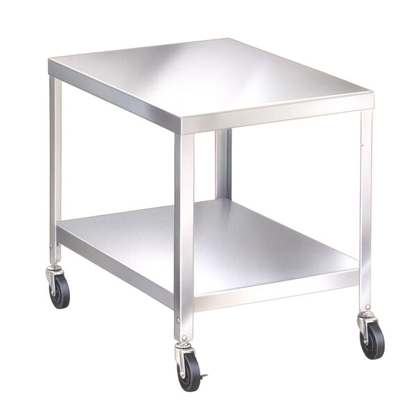 Lakeside 516 25 1/4" x 21 1/4" x 29 3/16" Stainless Steel 2 Shelf Mobile NSF Equipment Stand