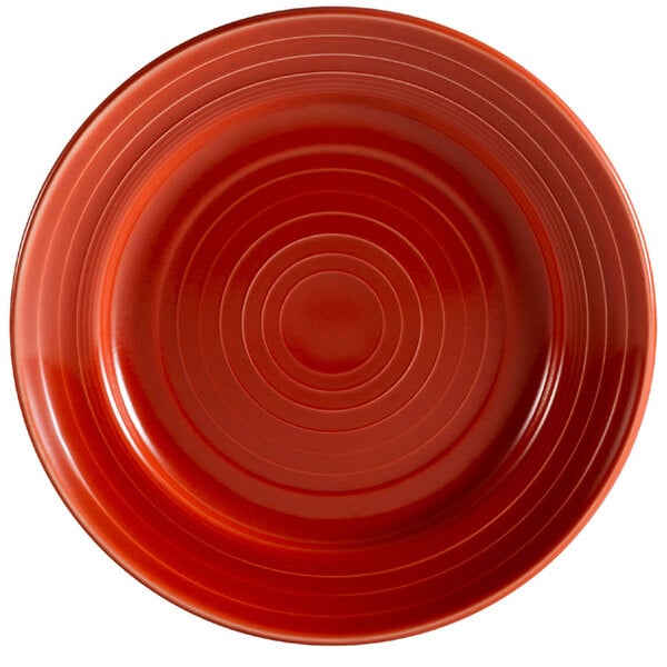 CAC TG-16-R Tango 10 1/2" Red Round Plate - 12/Case
