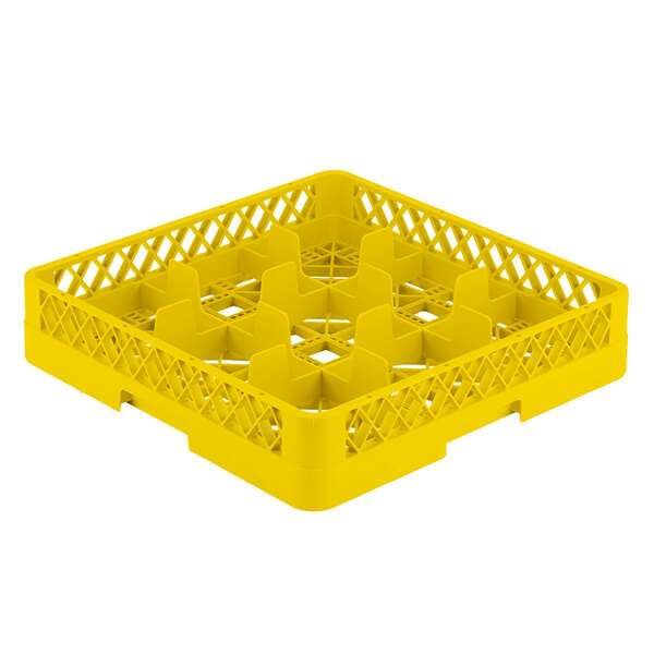 Vollrath TR10 Traex® Full-Size Yellow 9-Compartment 3 1/4" Glass Rack