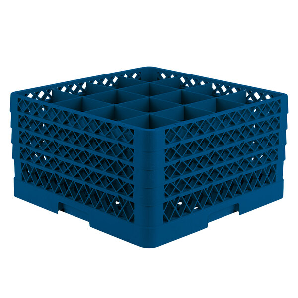 Vollrath TR8DDDA Traex® Full-Size Royal Blue 16-Compartment 9 7/16 ...