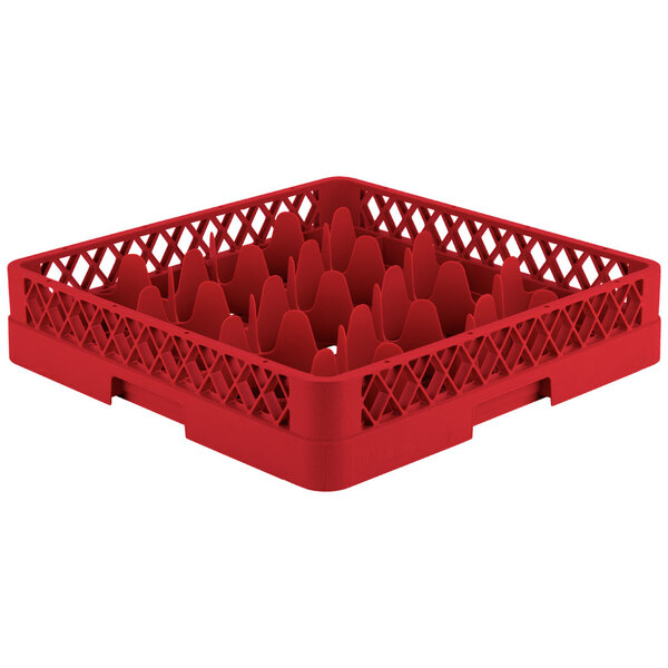 Vollrath TR18 Traex® Rack Max Full-Size Red 12-Compartment 3 1/4" Glass Rack