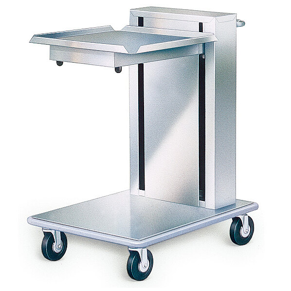 Lakeside 820 Stainless Steel Mobile Cantilever Tray Dispenser for 20" x 20" Trays