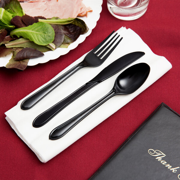 HOFFMASTER CATERWRAP Einzelservietten Mit Besteck – Weiß, 41 Cm Lang, 100 Stück, Für Catering & Events