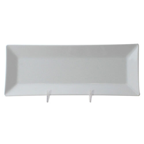 A white rectangular Thunder Group melamine plate.