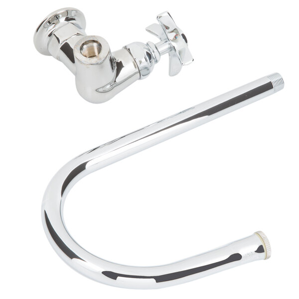 T&S B0310 Wall Mounted Faucet with 5 3/4" Swivel Gooseneck Spout, 4.32