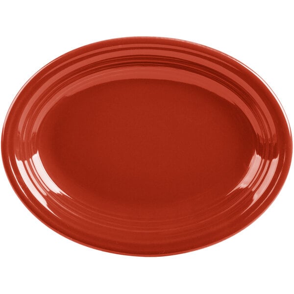 Fiesta® Dinnerware from Steelite International HL457326 Scarlet 11 5/8" x 8 7/8" Oval Medium China Platter - 12/Case