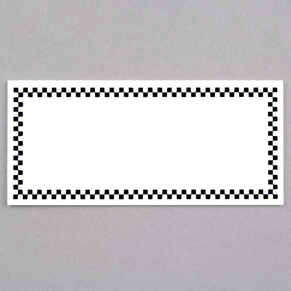 Rectangular Write On Deli Tag with Black Checkered Border - 25/Pack