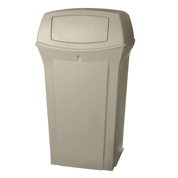 Rubbermaid FG917500BEIG Ranger Beige Square Container with 2 Doors 65 Gallon
