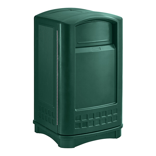 Rubbermaid FG396400DGRN Plaza Dark Green Square Container with Side ...