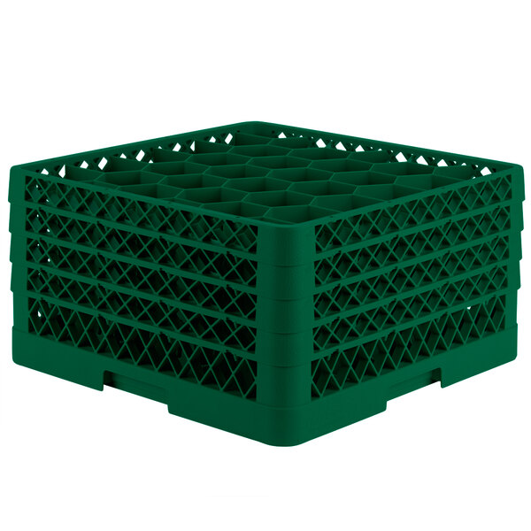 Vollrath TR12HHHH Traex® Rack Max Full-Size Green 30-Compartment 9 7/16" Glass Rack