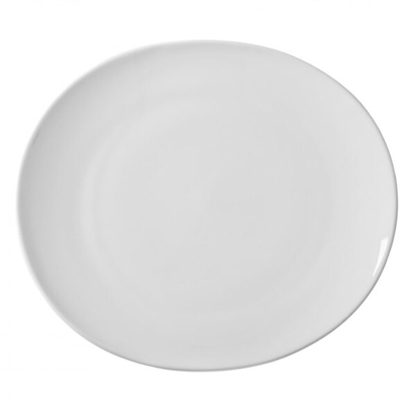 A 10 Strawberry Street Royal white porcelain oval plate with a small rim.