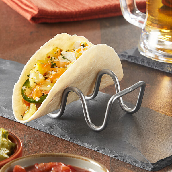Tablecraft TRW12 Taco Taxi Stainless Steel Taco Holder with 1 or 2