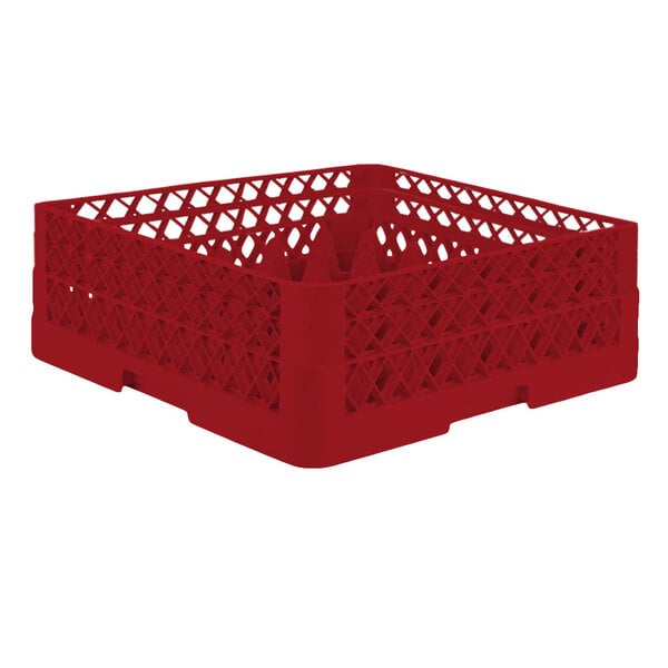 Vollrath TR7CA Traex® Full-Size Red 36-Compartment 6 3/8" Glass Rack with Open Rack Extender On Top