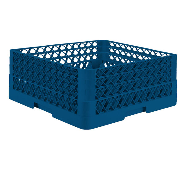 Vollrath TR7CCA Traex® Full-Size Royal Blue 36-Compartment 7 7/8" Glass Rack with Open Rack Extender On Top