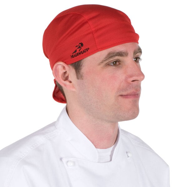 Headsweats 8807-803 Red Customizable Shorty Chef Cap