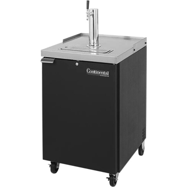 Continental Refrigerator KC24 Single Tap Kegerator Beer Dispenser Black, (1) 1/2 Keg Capacity