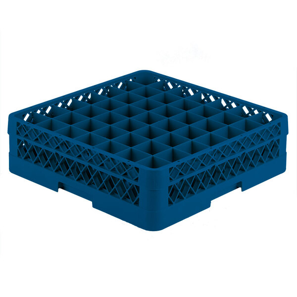 Vollrath TR9E Traex® Full-Size Royal Blue 49-Compartment 4 13/16" Glass Rack