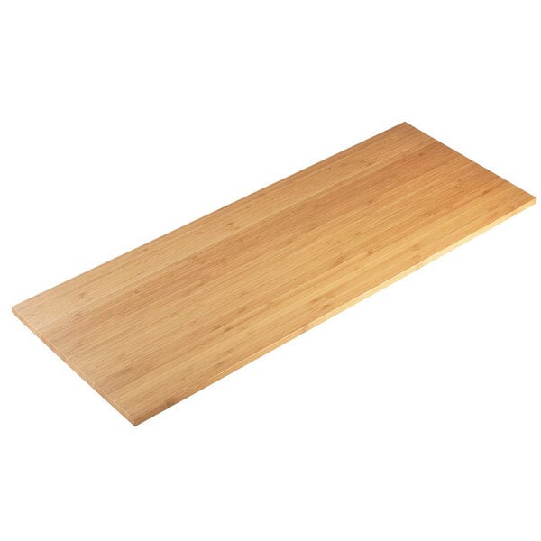 A bamboo rectangular riser shelf.