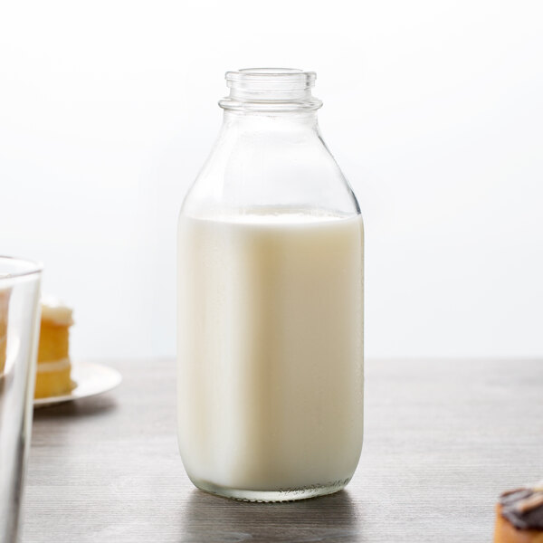 Glass Milk Bottles with Reusable Glass Bottles for Glassware and