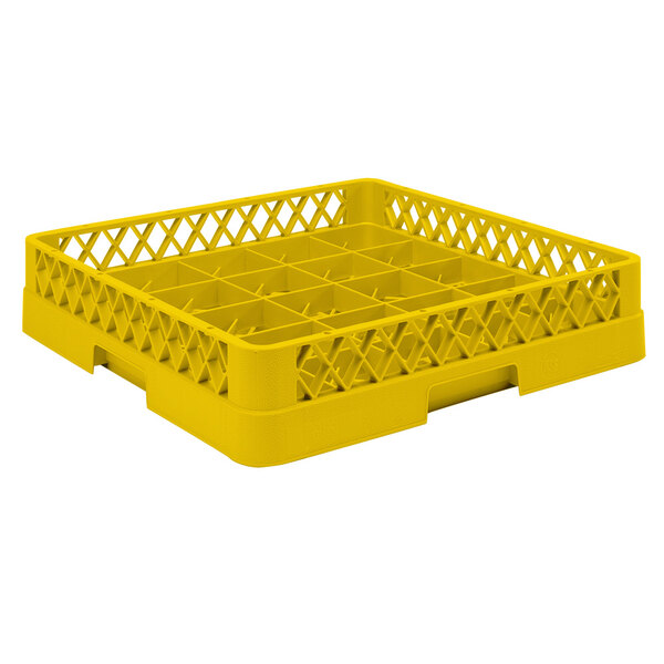 Vollrath TR16BBBB Traex® Full-Size Yellow 25-Compartment 9 7/16" Cup Rack