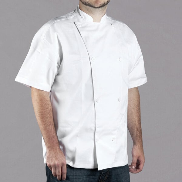 Chef Code Mens Short Sleeve Unisex Classic Chef Coat