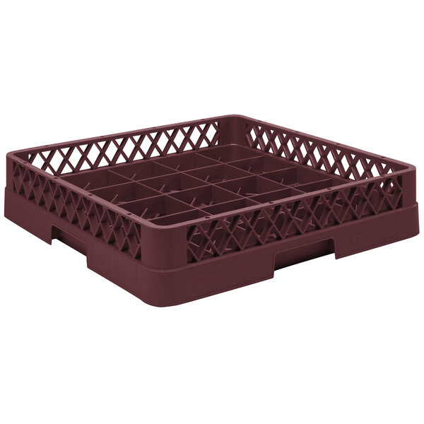 Vollrath TR16BBBB Traex® Full-Size Burgundy 25-Compartment 9 7/16" Cup Rack
