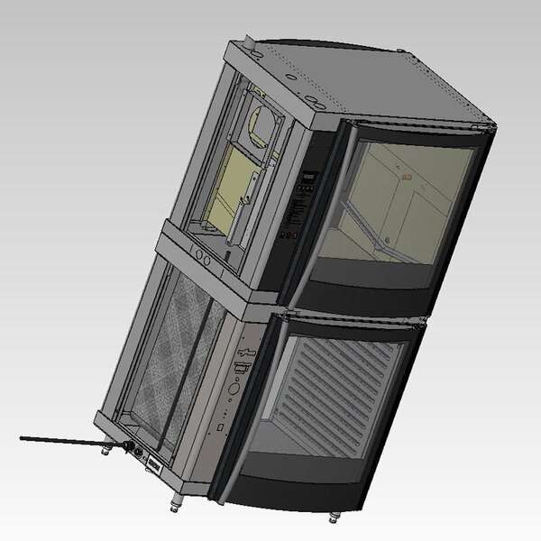 A 3D illustration of an Alto-Shaam AR-7E and AR-7H rotisserie oven stacked.