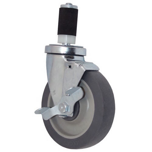 All Points 26-3411 5" Swivel Stem Caster with Brake for 1 3/16" O.D. Tubing - 300 lb. Capacity
