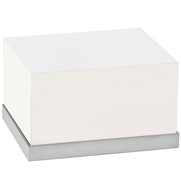 Cal-Mil 3026-55 Luxe White Rectangular Riser with Stainless Steel Base ...