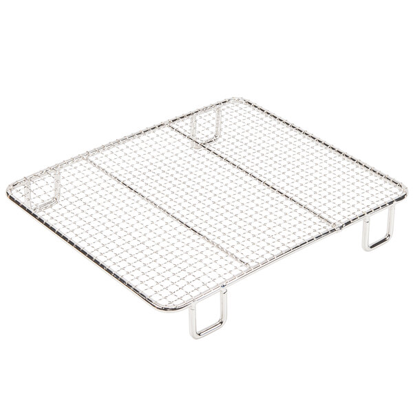 A metal wire rack with handles for the Avantco countertop fryer.