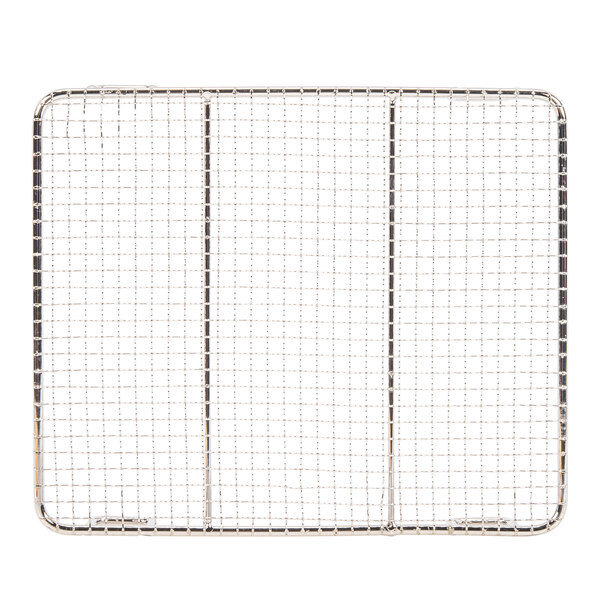 A metal grid with four sections for Avantco countertop fryers.