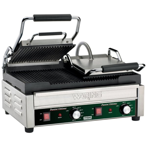 Waring WPG300 Panini Ottimo Grooved Top & Bottom Panini Sandwich Grill - 17" x 9 1/4" Cooking Surface - 240V, 3120W