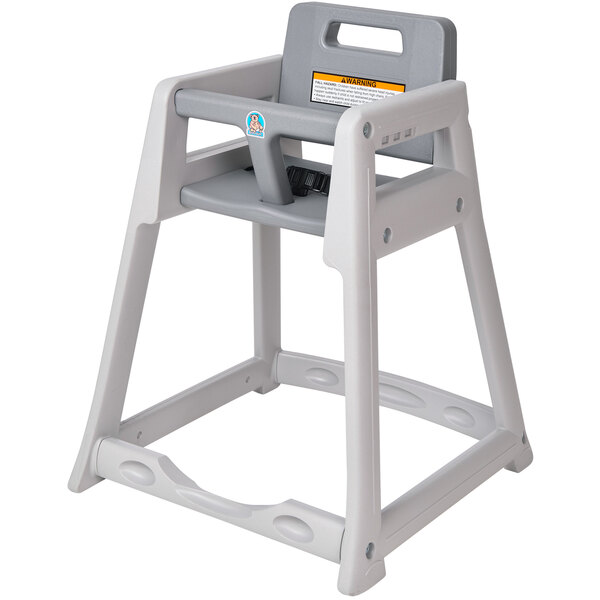 Koala Kare KB95001KD Gray Ready to Assemble Stackable Plastic High Chair