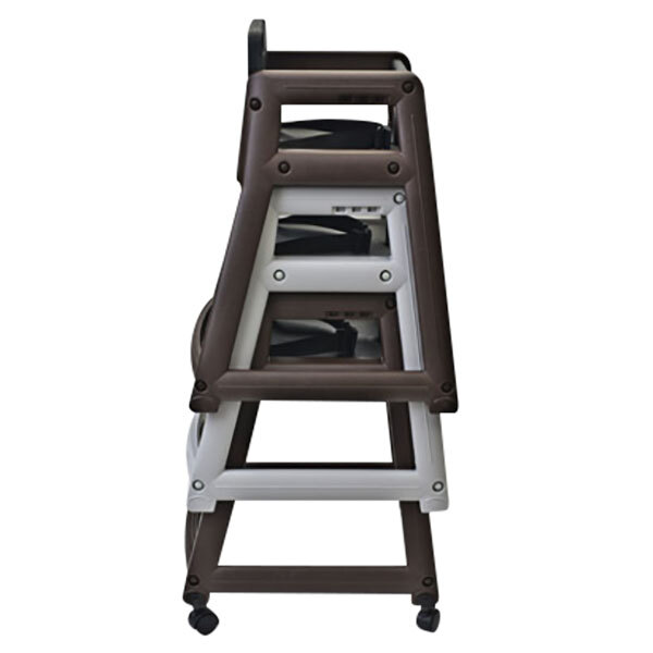 Koala Kare KB85001WKD Gray Ready to Assemble Stackable Plastic High Chair with Casters