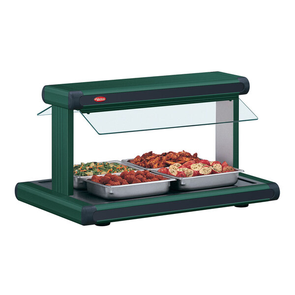 Hatco GR2BW-24 24" Glo-Ray Hunter Green Designer Buffet Warmer with Black Insets and Infinite Controls - 120/208V, 970W