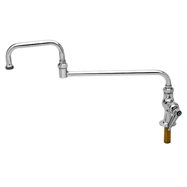 T&S B-0255 Deck Mounted Single Hole Faucet with 18" Double Jointed Swing Nozzle, 5.59 GPM Stream Regulator Outlet, Eterna Cartridge, and Lever Handle