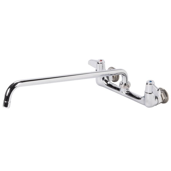 Equip by T&S 5F-8WLX18 Wall Mounted Faucet with 18 1/8" Swing Spout, 5.2 GPM Laminar Flow Device, 8" Adjustable Centers, and Lever Handles