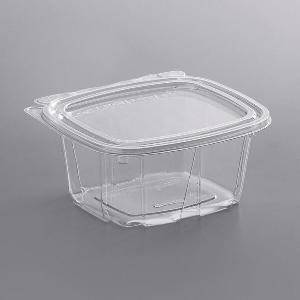 Dart C16DCPRW, 16-Ounce ClearPac Clear Rectangular Plastic Container with a  Flat Lid, 252/CS