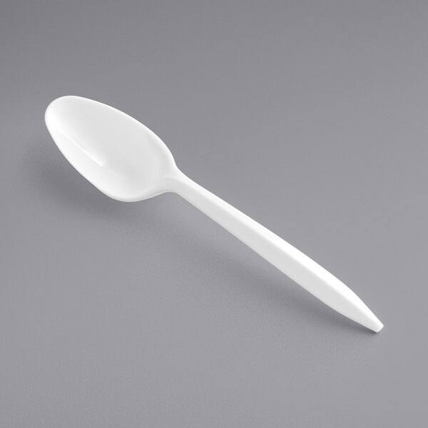 Choice Medium Weight White Plastic Teaspoon 1000/Case