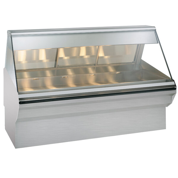 Alto-Shaam EC2SYS-72 S/S Stainless Steel Heated Display Case with Angled Glass and Base- Full Service 72"